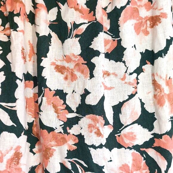 Abercrombie & Fitch Women's Trapeze Linen Viscose Floral Mini Dress Green PM EUC - Picture 5 of 11